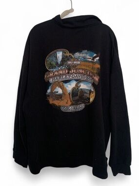 Harley-Davidson Grand Junction Black Long-Sleeve Zip Neck Sweatshirt